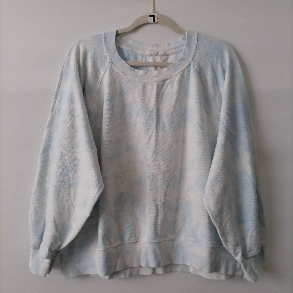 Gap Womens Blue Raglan Sleeve Round Neck Tie-Dye Pullover Sweatshirt Size XL
